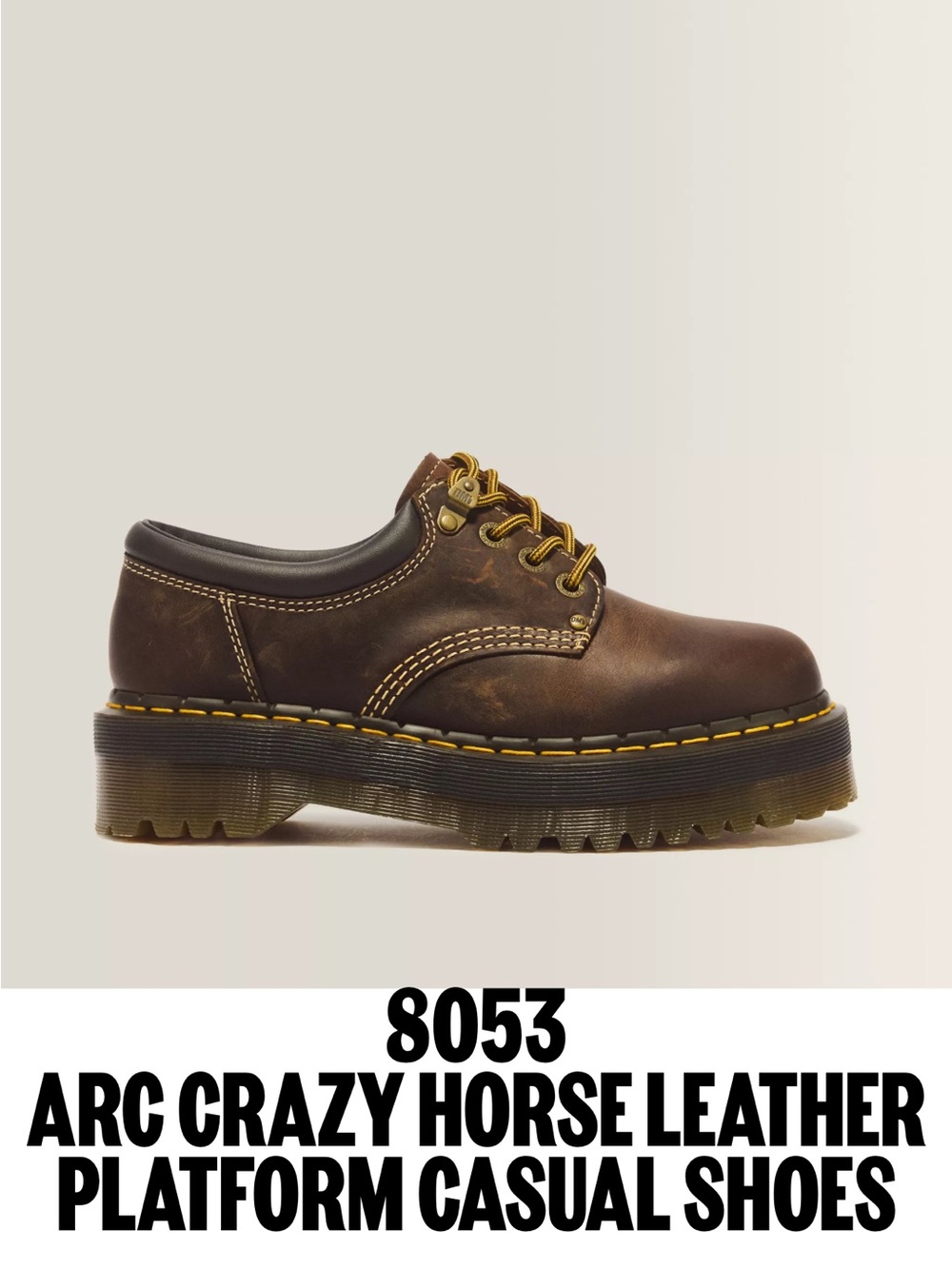 Dr. Martens Brown Leather Platform Oxford